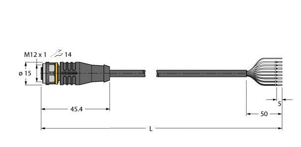 Anschlussleitung RKS8.800T-10/TXL