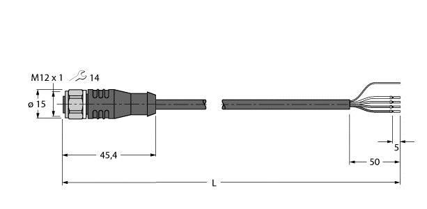 Anschlussleitung RKSV4.4T-10/TFW