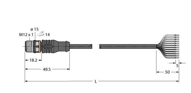 Anschlussleitung RSC12T-2/TEL