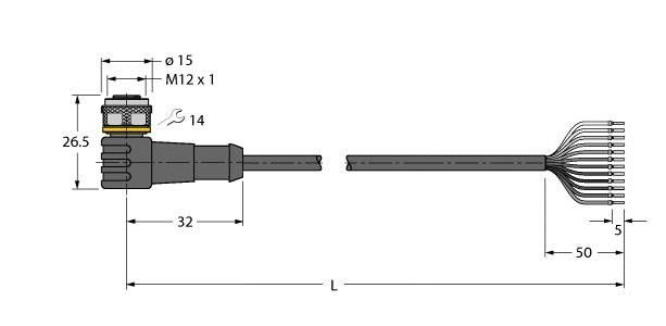 Anschlussleitung WKC12T-10/TEL