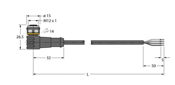 Anschlussleitung WKC4.4T-100/TXL