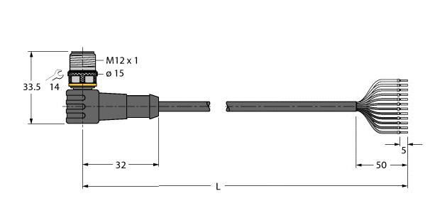 Anschlussleitung WSC12T-5/TEL