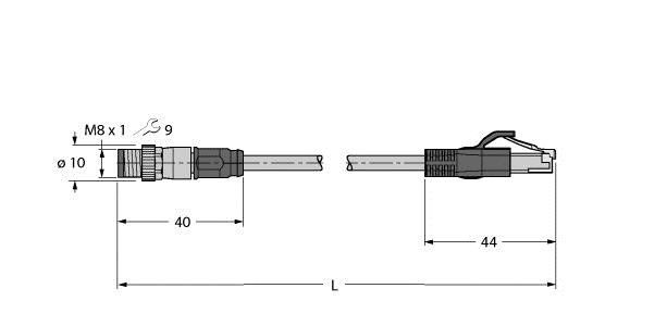 Leitung für Industrial PSGS4M-RJ45S-4414-4M