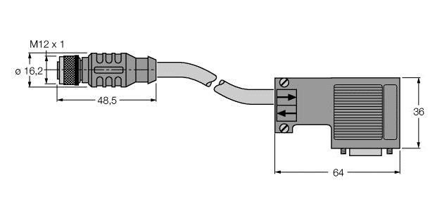 PROFIBUS-Leitung RKSW-D9T451-0.5M