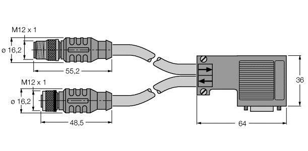 PROFIBUS-Leitung RSSW D9S RKSW4554M4M