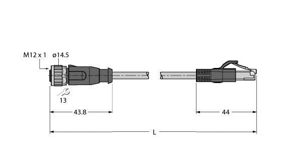 Verbindungsleitung RKSD-RJ45S-4416-0.5M