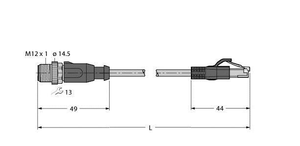 Verbindungsleitung RSSD-RJ45S-4414-7M