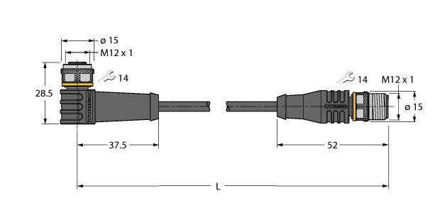 Verbindungsleitung WKS4T-0.6-RSS4T/TEL