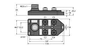 Verteiler passiv TB-4M12-5P3-CS19T Verteiler passiv TB-4M12-5P3-CS19T