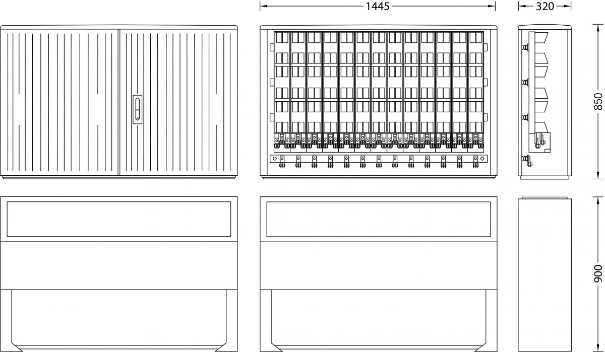 Kabelverteilerschrank IP44 B130 Standard