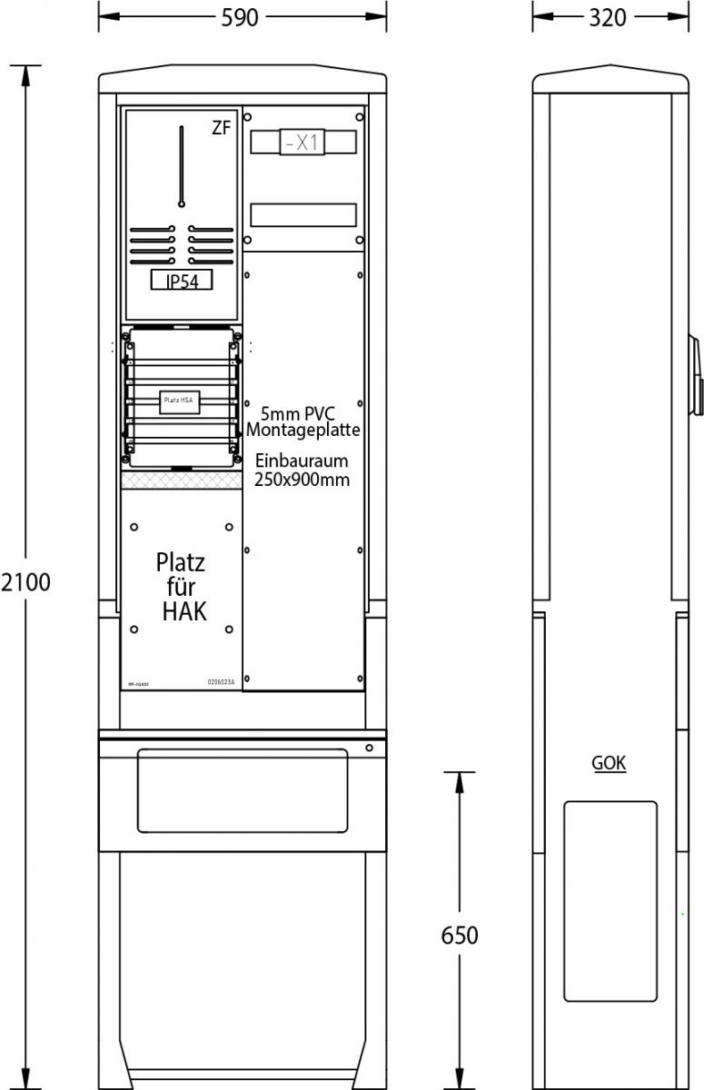 Zähleranschlußsäule ZAS-S-1-1MP E.DIS