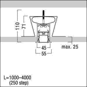 Kanal für LED-Lichtlinie SLOINslimKL2500 F WH