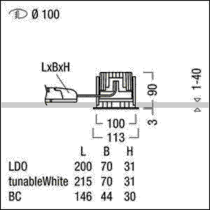 LED-Einbauleuchte P-EVOR100L #60819021