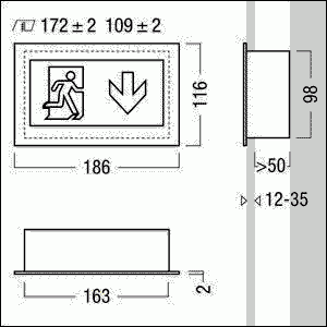LED-Sicherheitsleuchte ARTSIGN75PMRWE3DSR