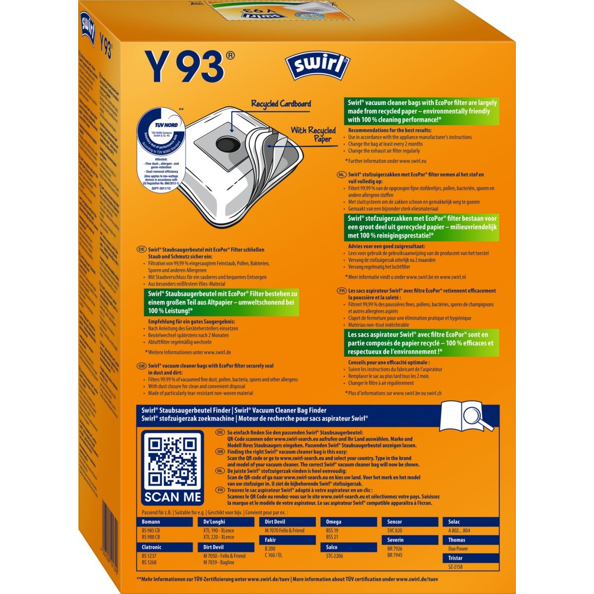 Staubbeutel Y 93(Y95) EcoPor VE4