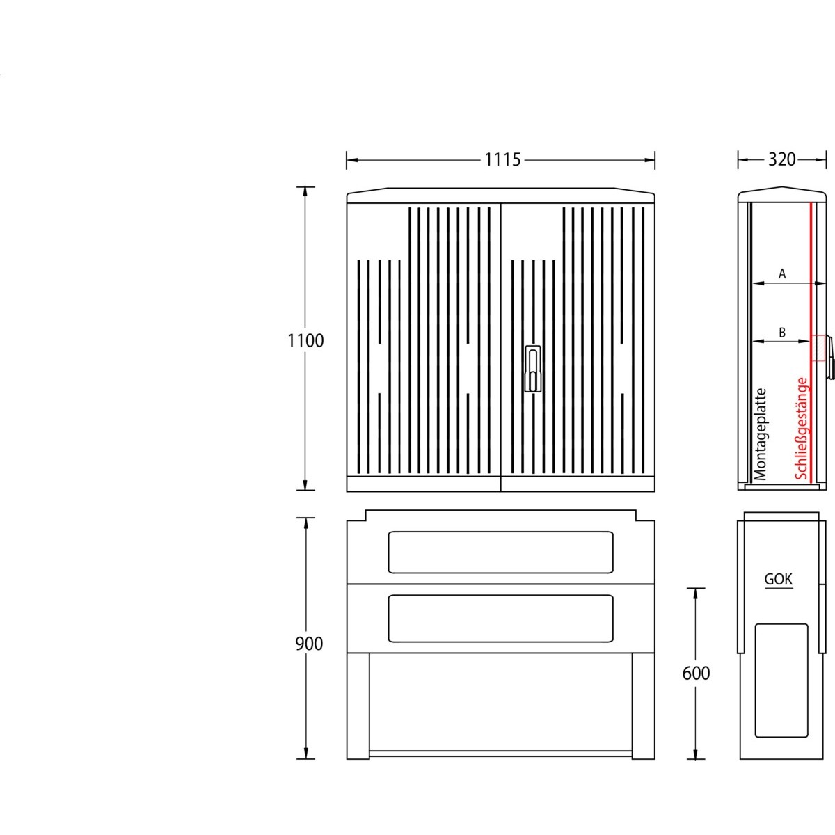 Normschrank IP44 A120-M-1100