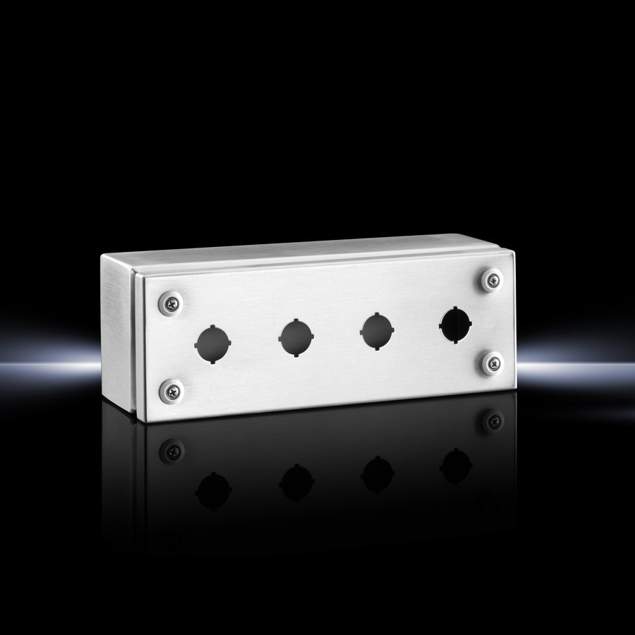 Tastergehäuse aus Edelstahl SM 2384.040 Ausbrüche 4 BxHxT 280mm x 100mm x 90mm