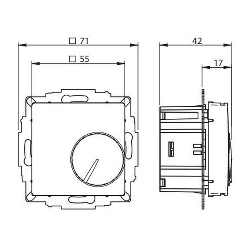 UP-Raumregler 5-30C AC230V UTE 1001-RAL9016-G55