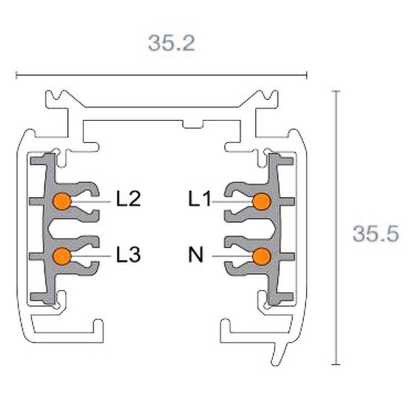 3-PH-Stromschiene TRACK-Profil-1000-W