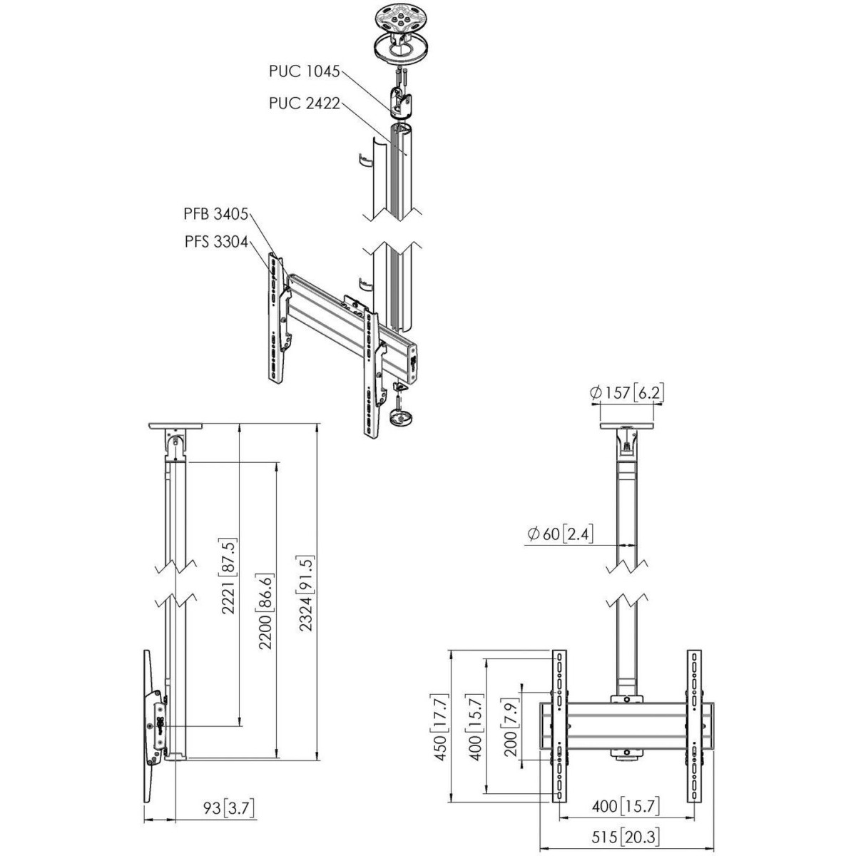 Einzelprofil VESA 400x400 CT242244 si