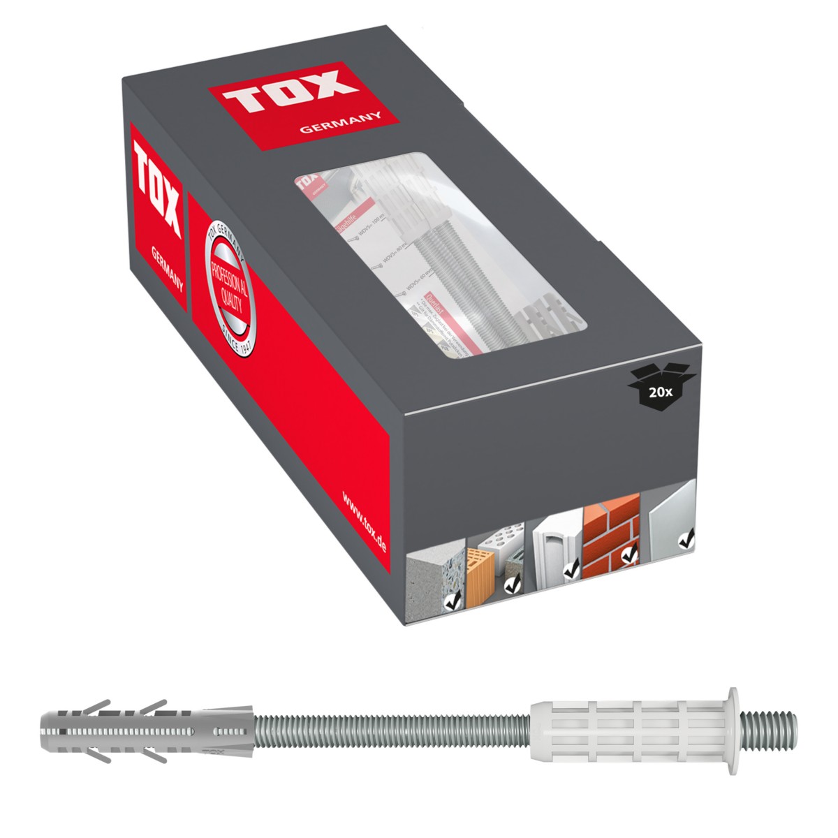 Abstandsmontagesystem M8x120 Großpack KT
