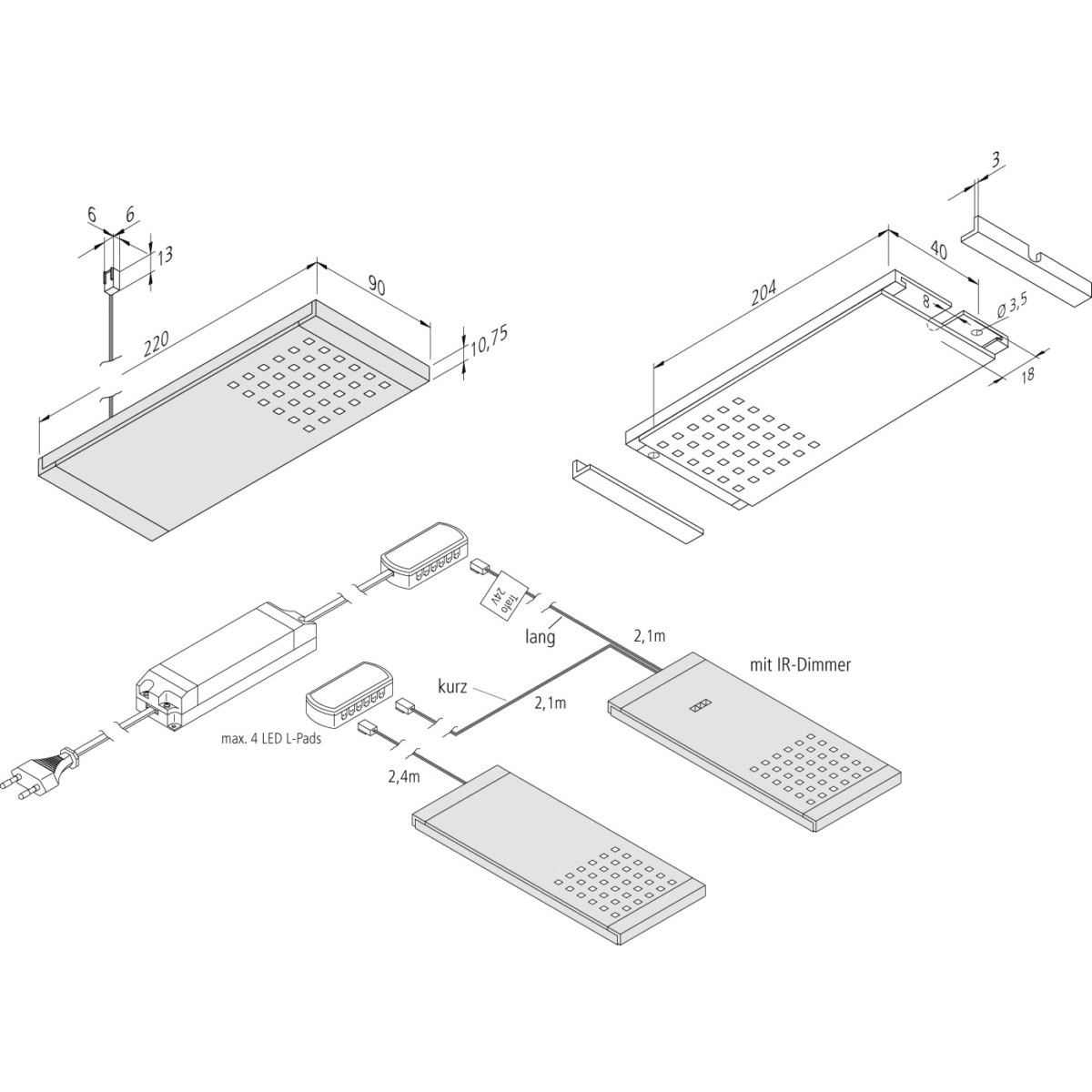 2er-Set LED-Unterb.leuchte 61055120201