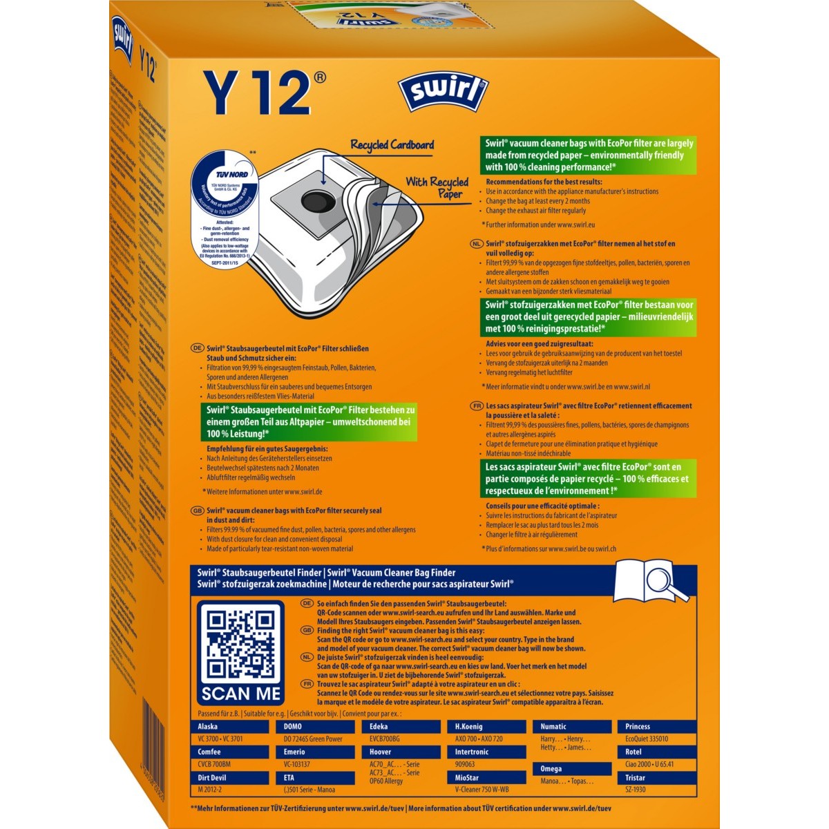 Staubbeutel Y 12 EcoPor VE4