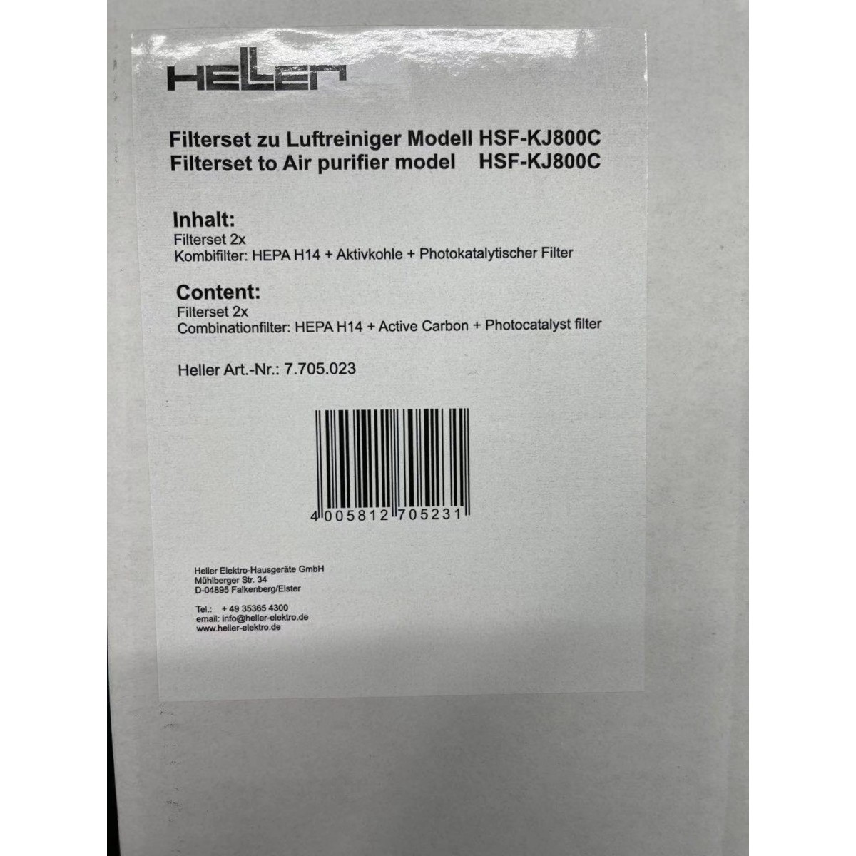 Filterset H14 HEPA 7.705.023