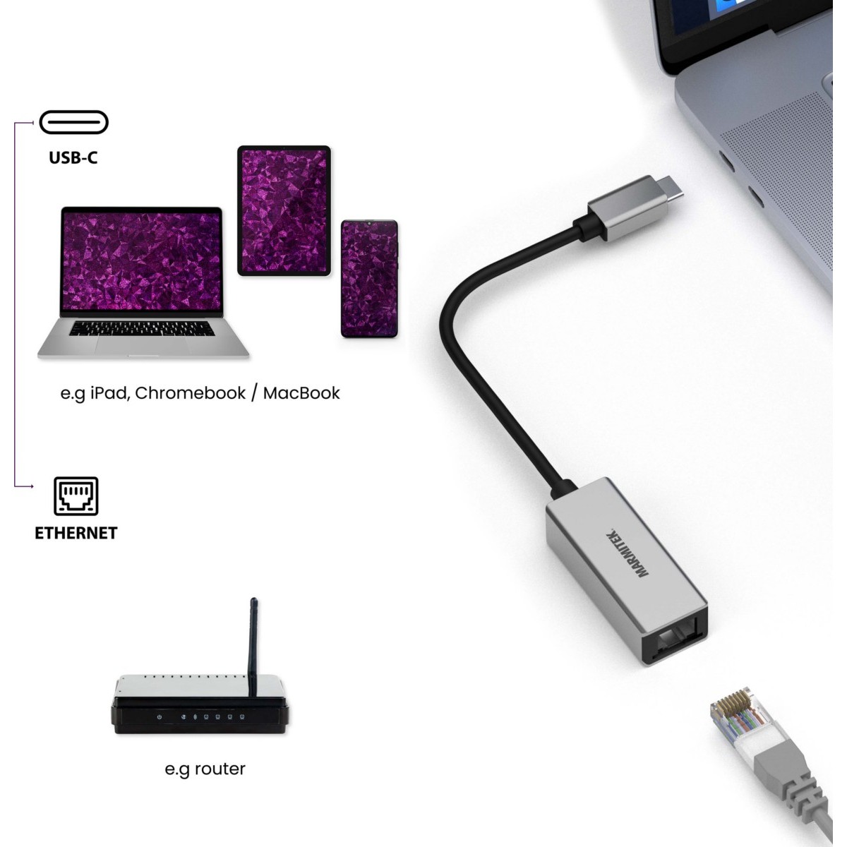 Adapter USB Typ C MARMITEK ConUSB-C/Et