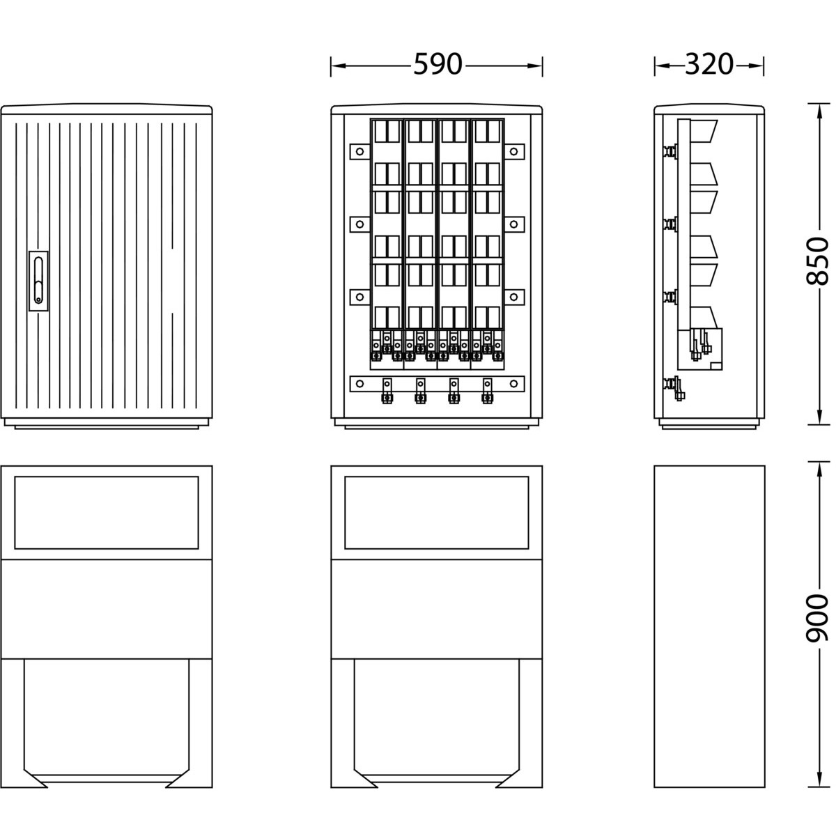 Kabelverteilerschrank IP44 B040 Standard