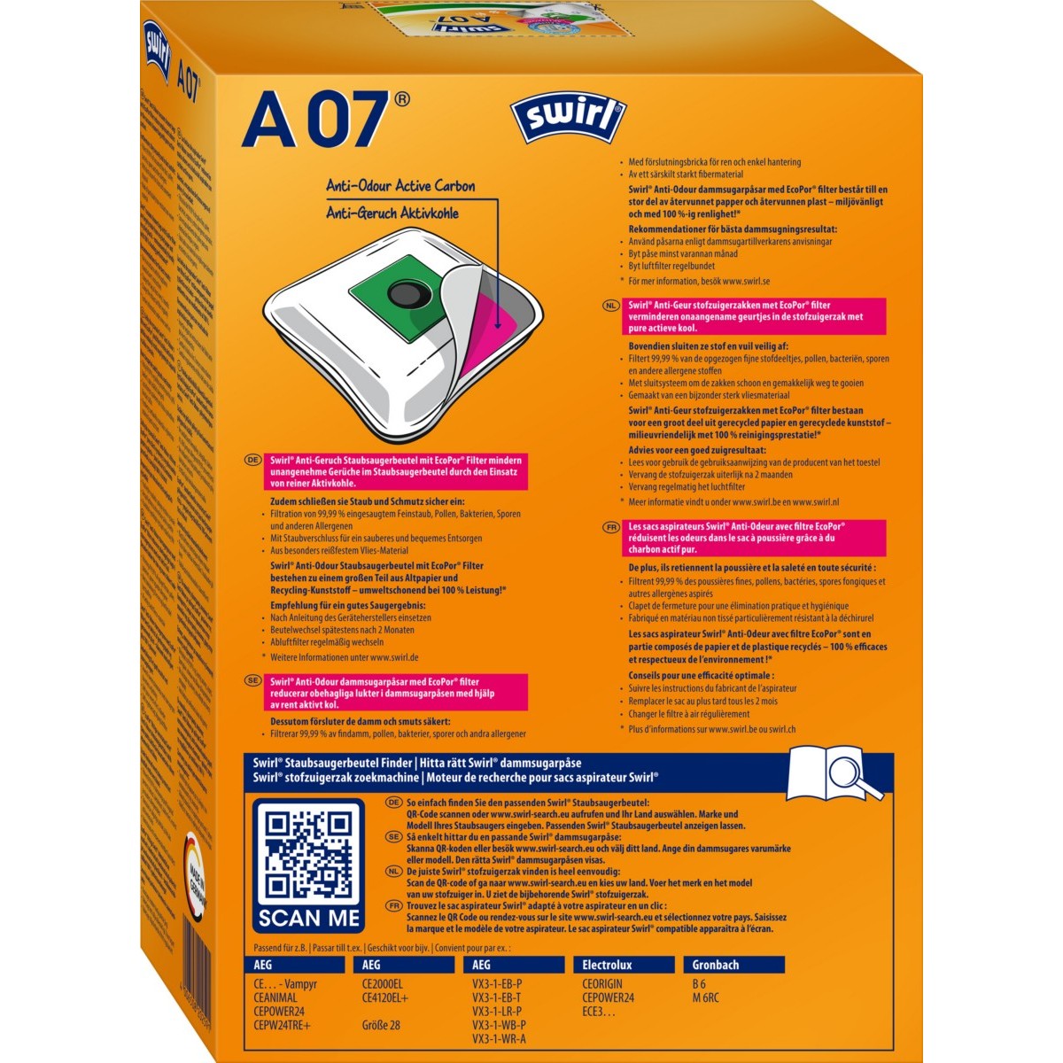Staubbeutel A 07 Anti-Odour VE4