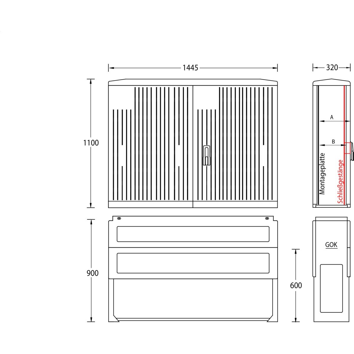 Normschrank IP44 A130-M-1100