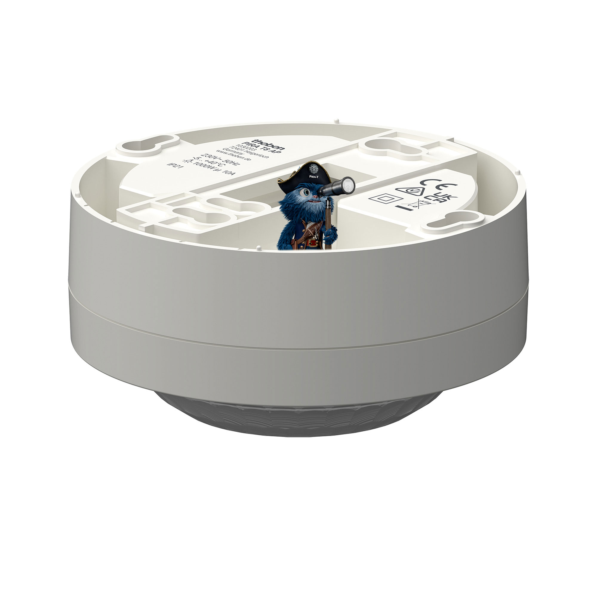 PIRA T8 AP Präsenz-/Bewegungsmelder Decke Aufputz innen, 360° rund, 8 m, 200 W LED 1030203