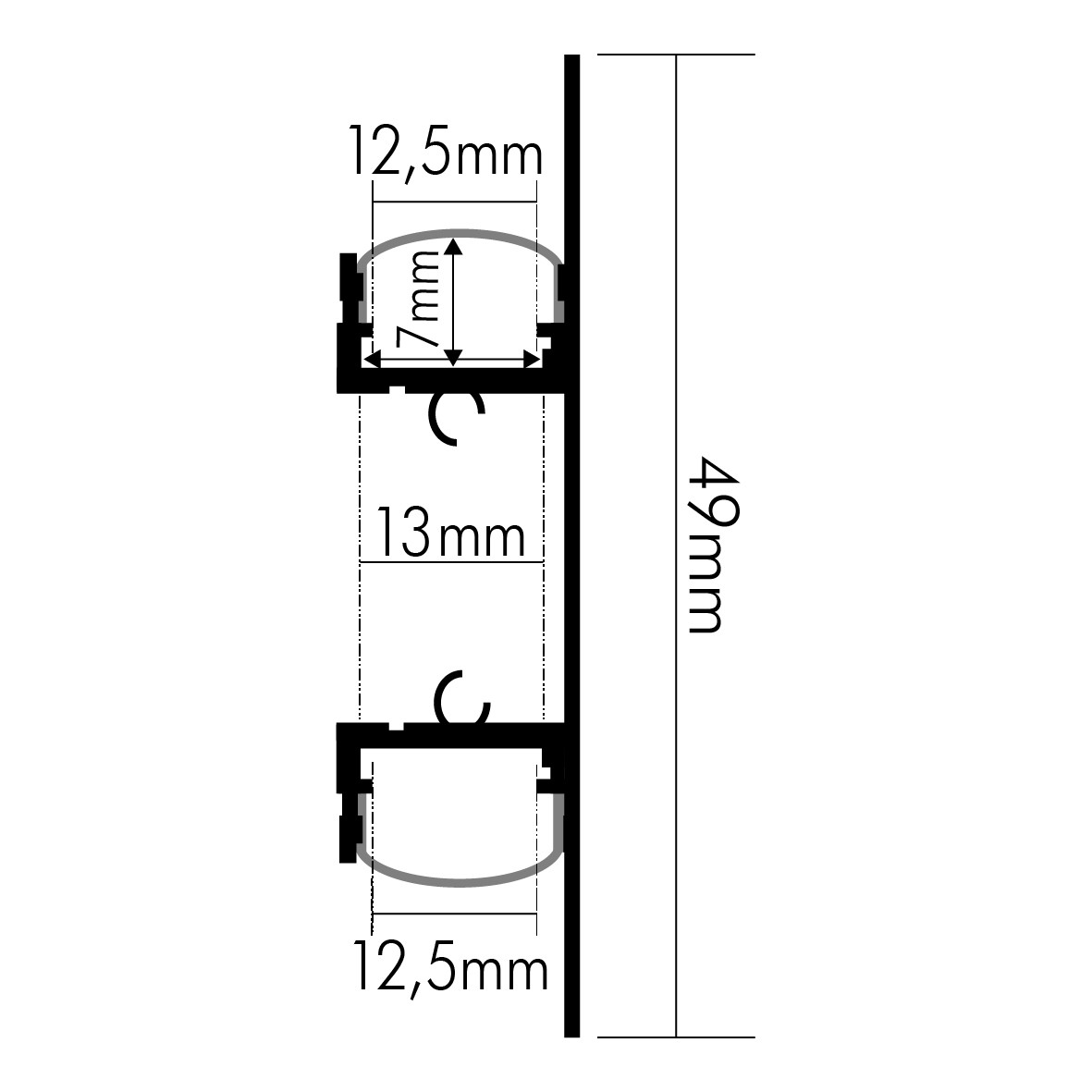 Alu Aufbau-Profil 2m 5011149905