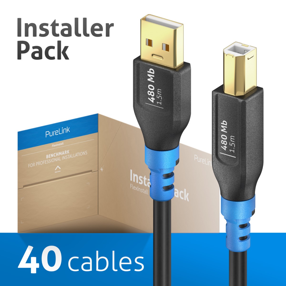 USB-A>B Kabel 1,5m FI-U200-015-PCK