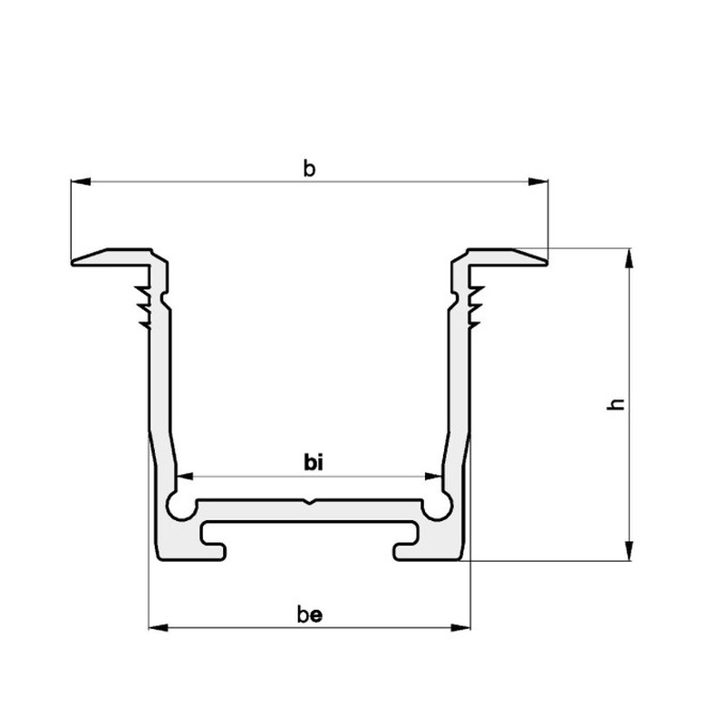 Alu-Profil Einbau 2m TRPA4220