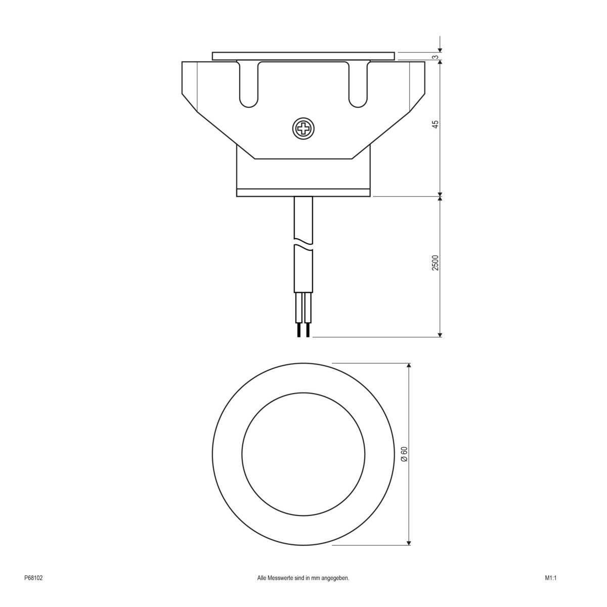 Power-LED-Einbauleuchte P68 102