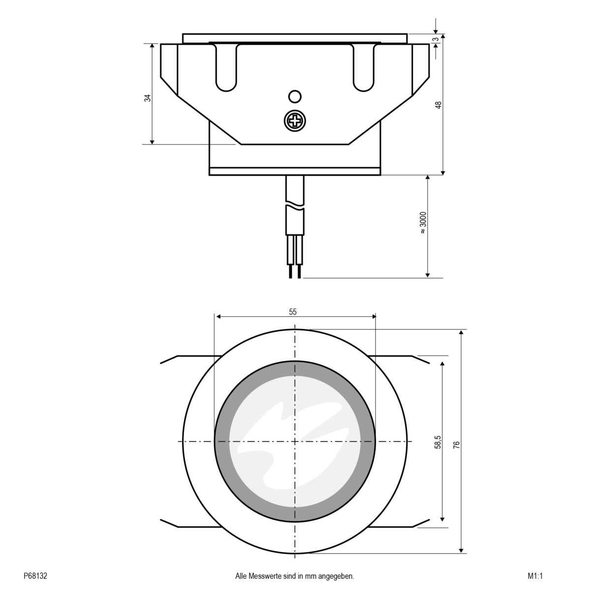 Power-LED-Einbauleuchte P68 132
