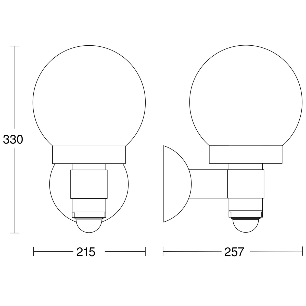 Sensor-Außenleuchte L 115 S weiß
