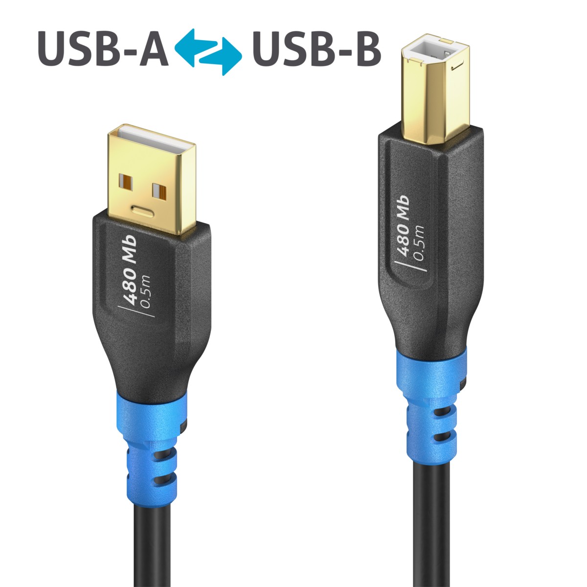 USB-A>B Kabel 0,5m FI-U200-005