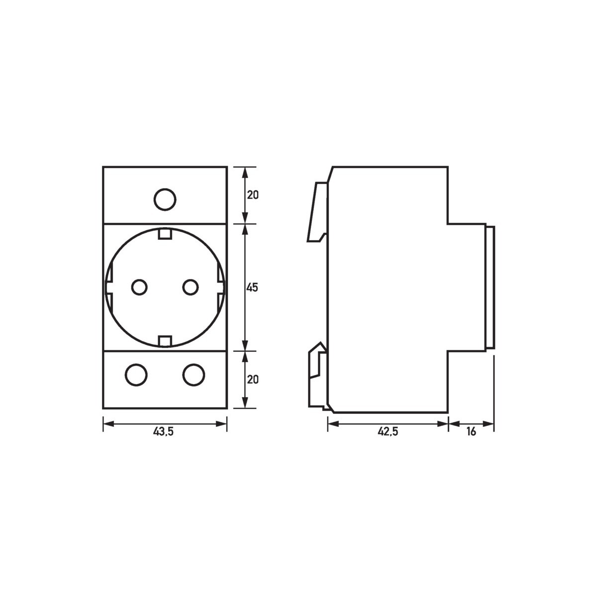 Einbausteckdose RDS 6