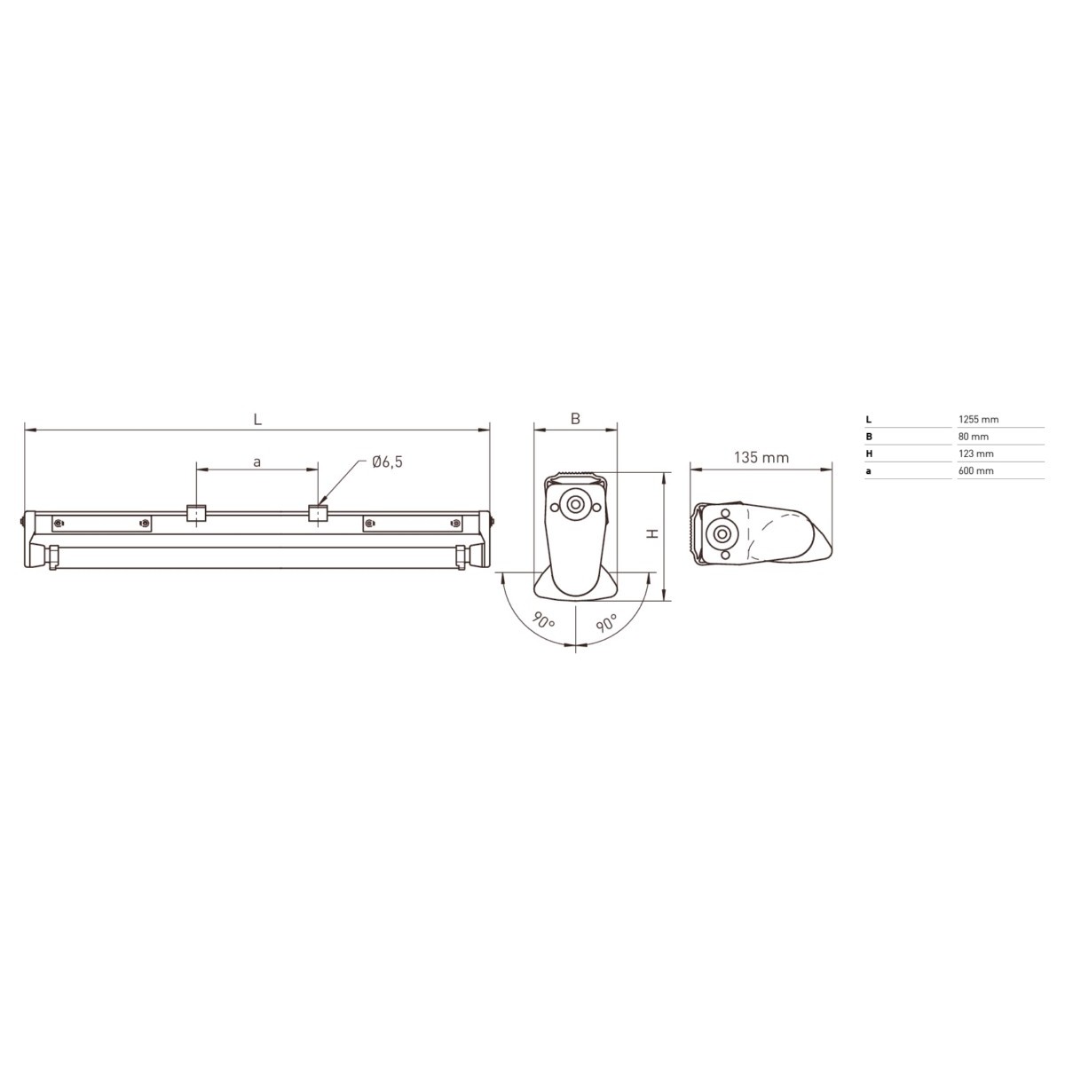 LED-Feuchtraumleuchte PL-1000-01 M1200