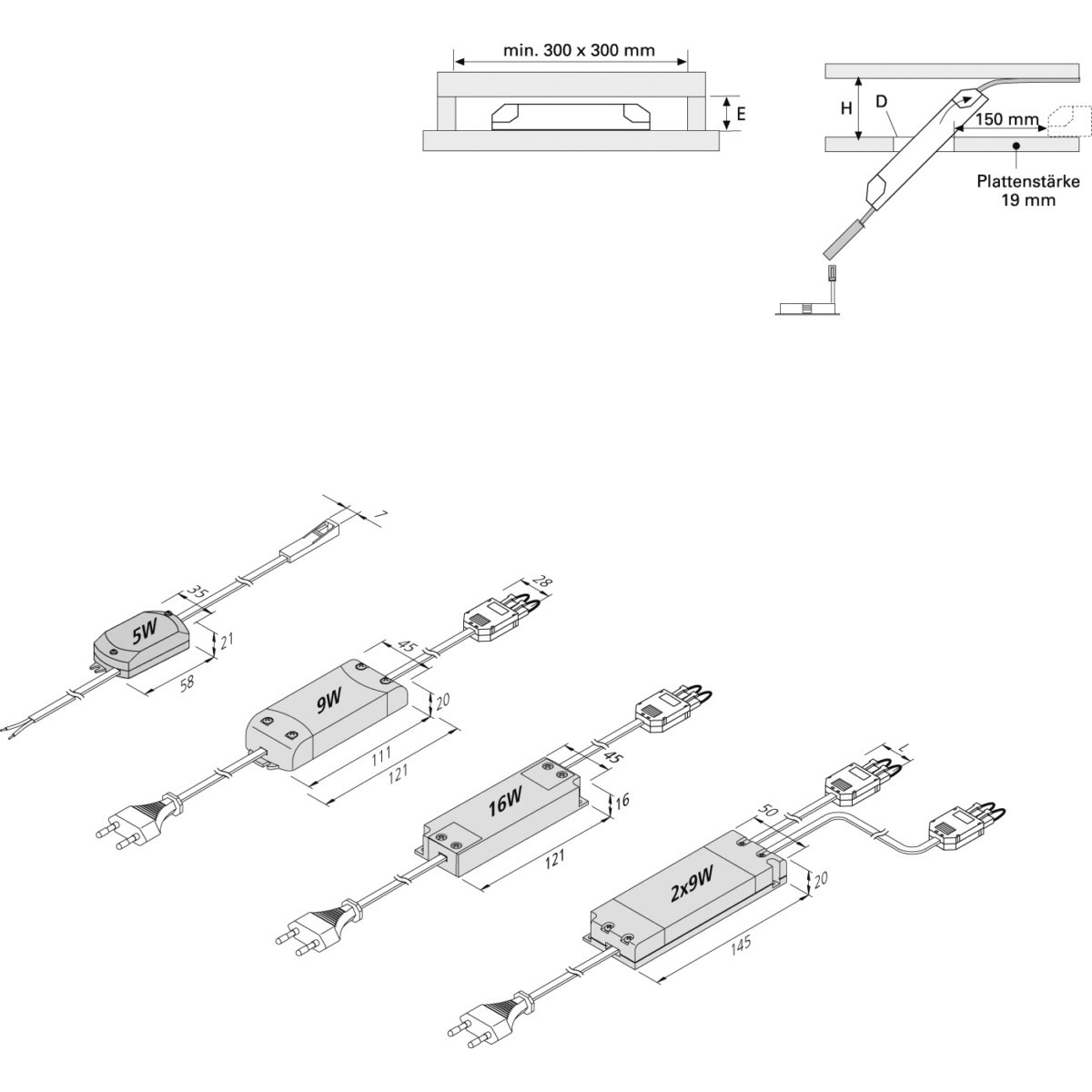3-fach-Verteiler LED 350 21508050304