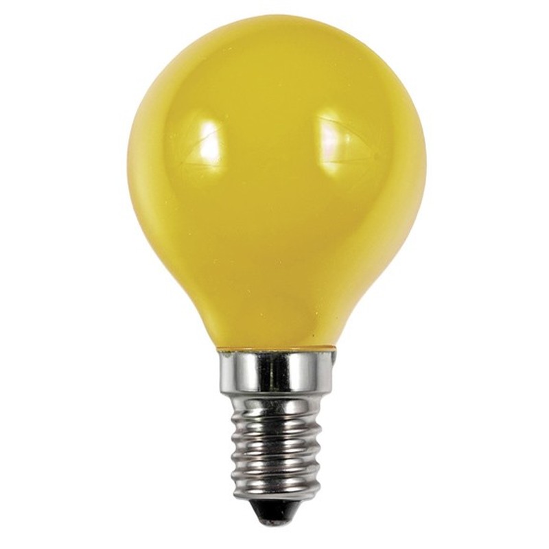LED-Tropfenlampe E14 45x75mm 220-240V gelb 36763