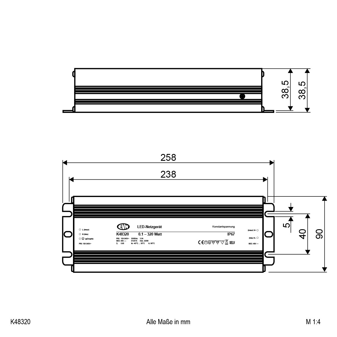 48V/DC LED-Netzgerät K48320