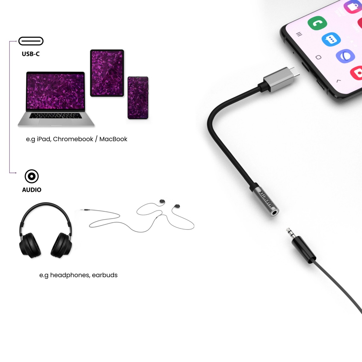 Adapter USB Typ C MARMITEK ConUSB-C/Au