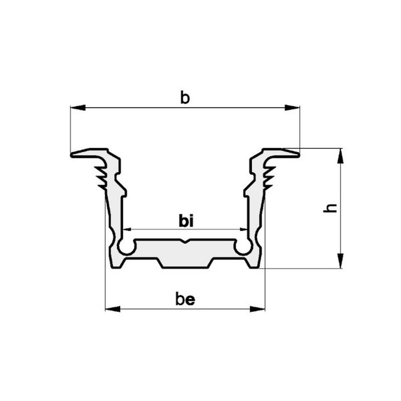 Alu-Profil Einbau 2m TRPA4214