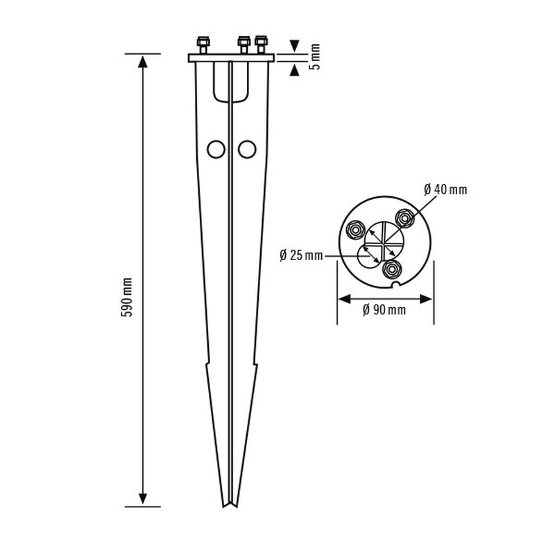 Befestigung ALVA GROUND SPIKE100