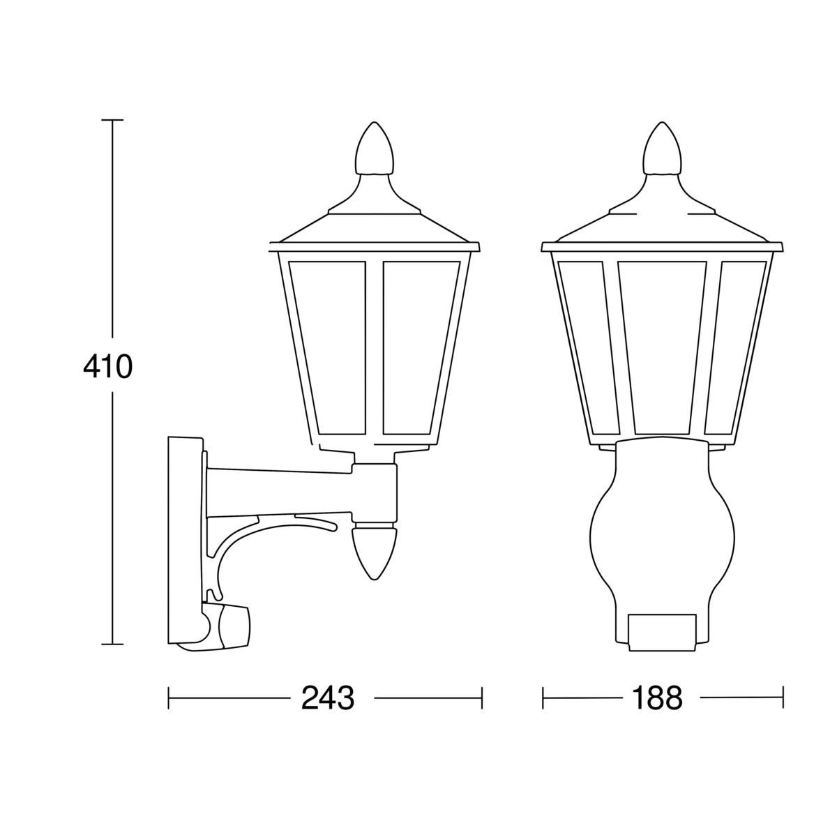 Sensor-Außenleuchte L 15 S weiß