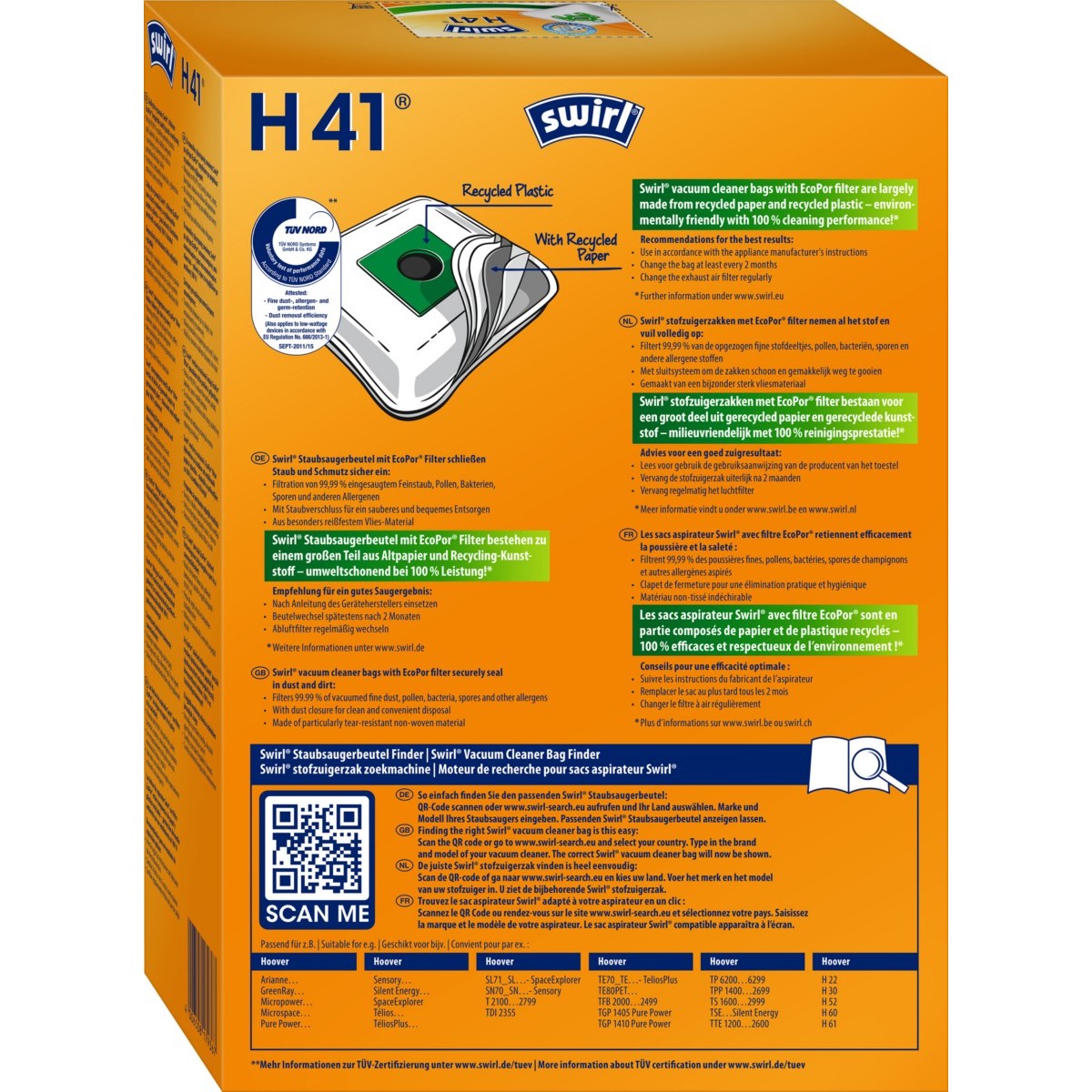 Staubbeutel H 41 EcoPor VE4